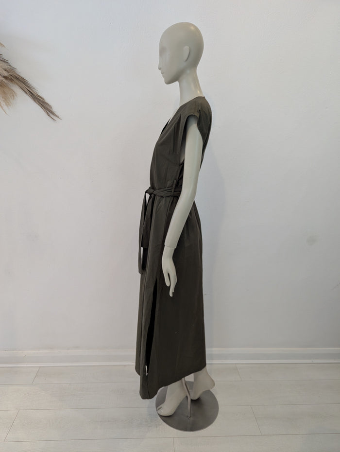 Hache Khaki Cotton Maxi Dress 12