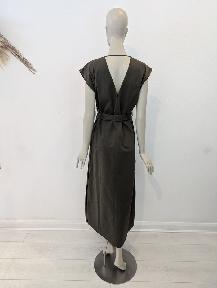 Hache Khaki Cotton Maxi Dress 12