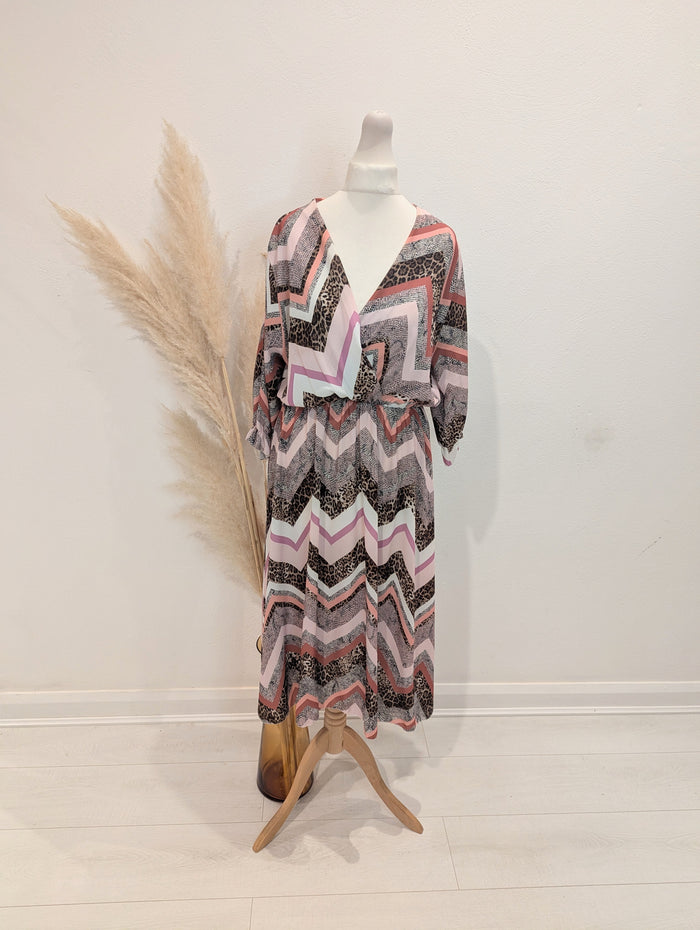 Hails Brown Chevron Dress M