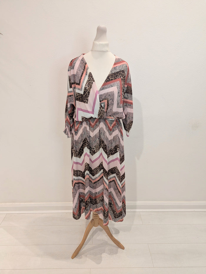 Hails Brown Chevron Dress M