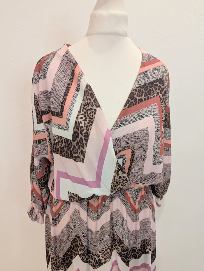 Hails Brown Chevron Dress M