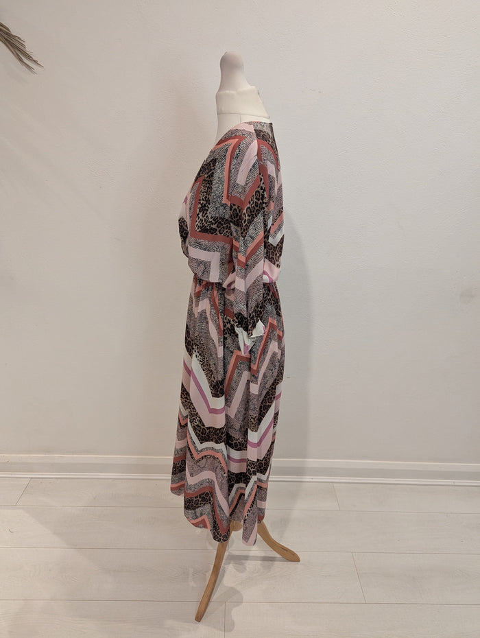 Hails Brown Chevron Dress M