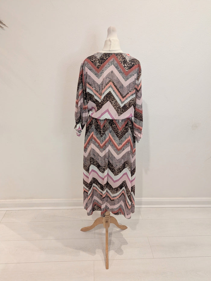 Hails Brown Chevron Dress M