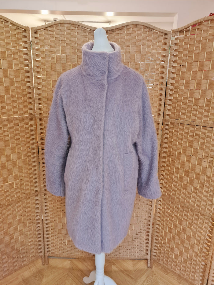 Hallhuber Lilac Teddy Coat 8