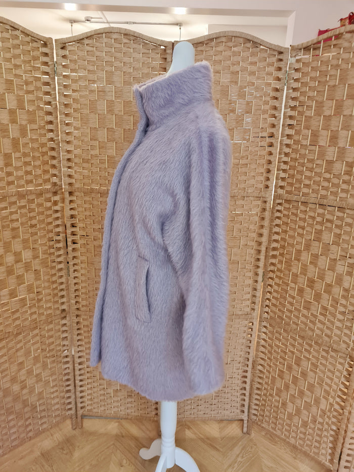 Hallhuber Lilac Teddy Coat 8