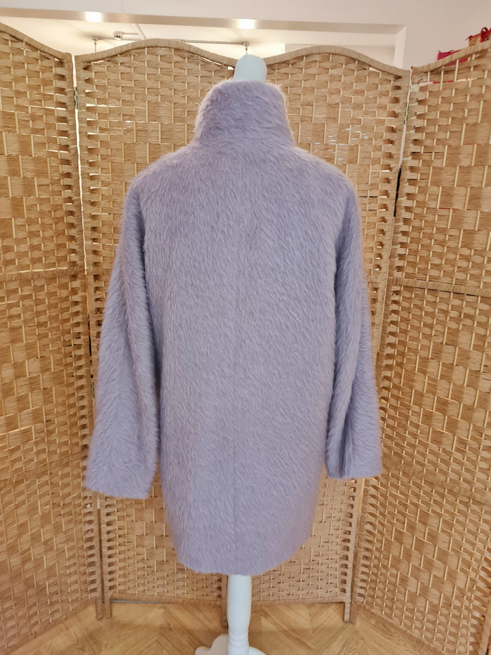 Hallhuber Lilac Teddy Coat 8