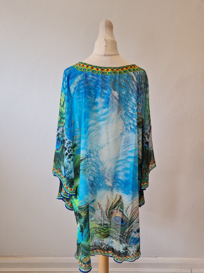 Hao Qui Blue Beach coverup one size