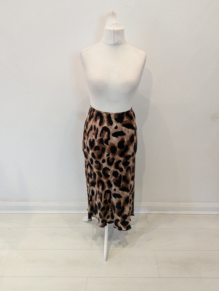 Hax Lux leopard slip skirt