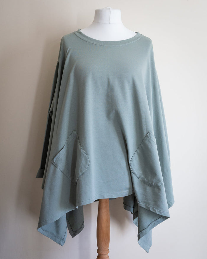 Hax Lux Oversized Sweat Top in Green