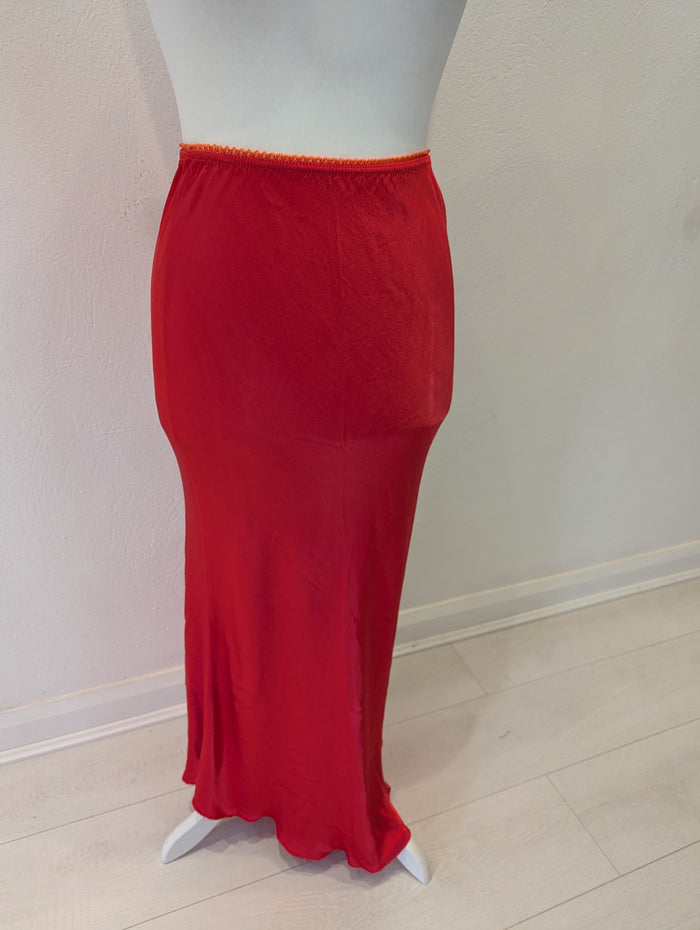 Hax Lux satin slip skirt red