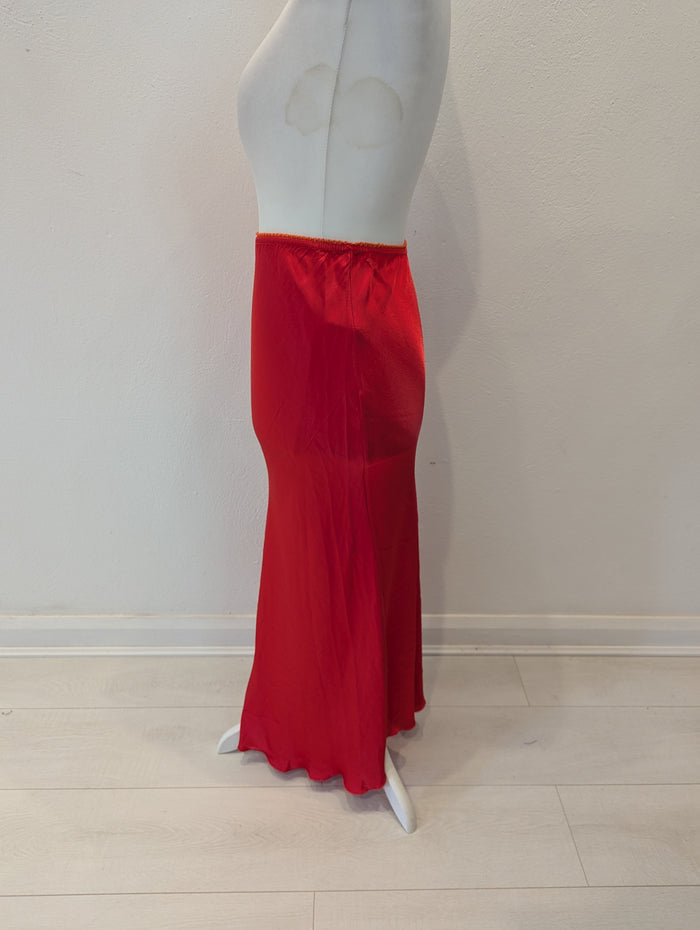 Hax Lux satin slip skirt red