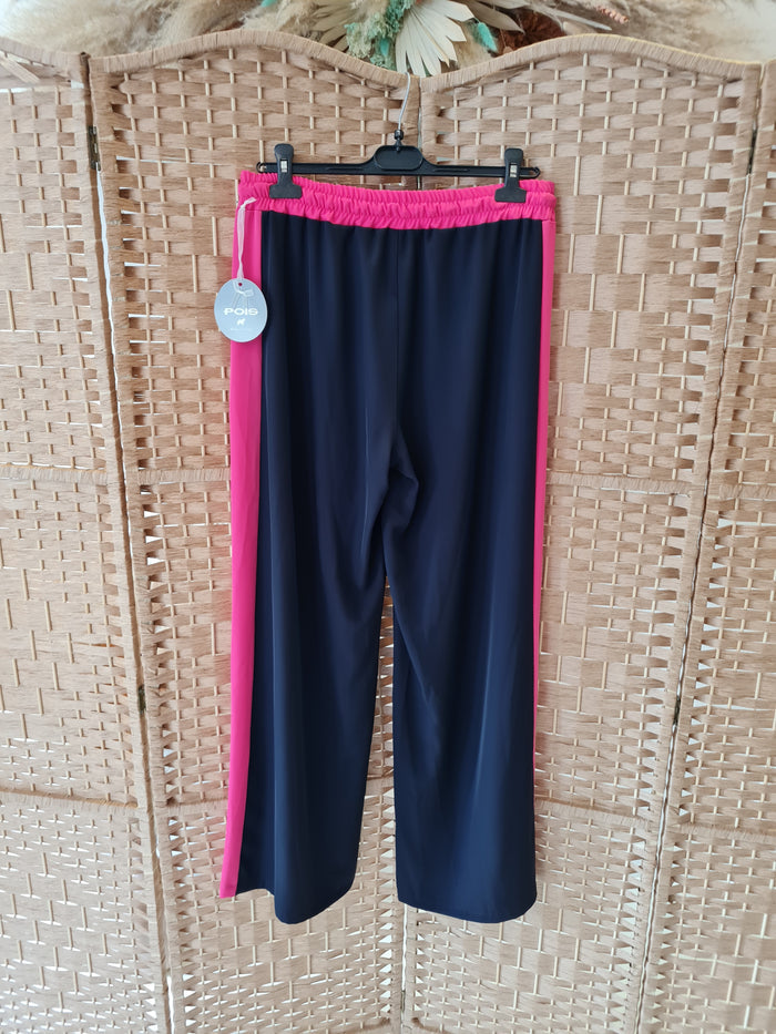 Hax Lux side stripe trousers in pink & navy L