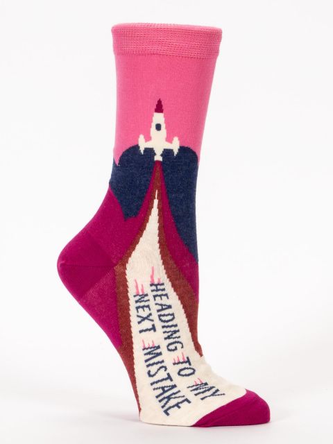 Heading To My Next Mistake W-Crew Socks BLUEQ