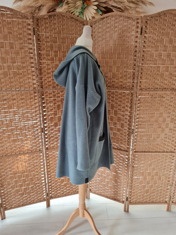 Henriette Steffensen Blue Coatigan & Scarf S/M