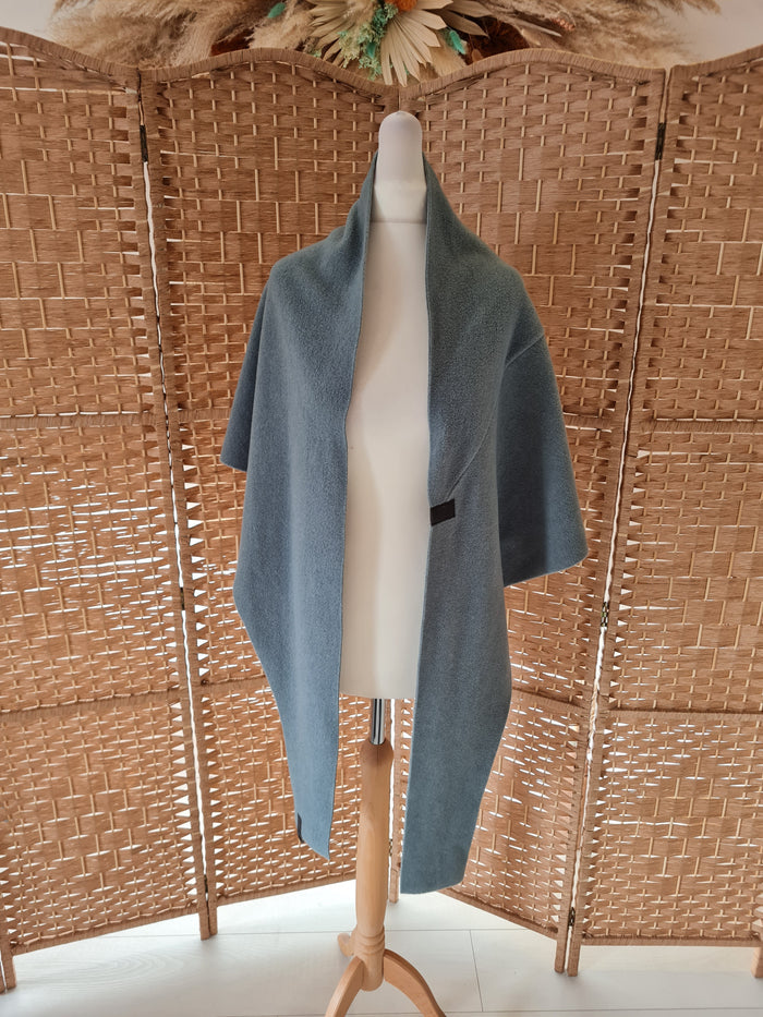 Henriette Steffensen Blue Coatigan & Scarf S/M