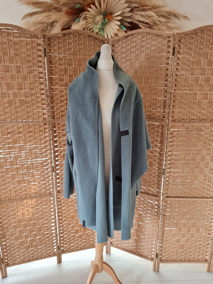 Henriette Steffensen Blue Coatigan & Scarf S/M