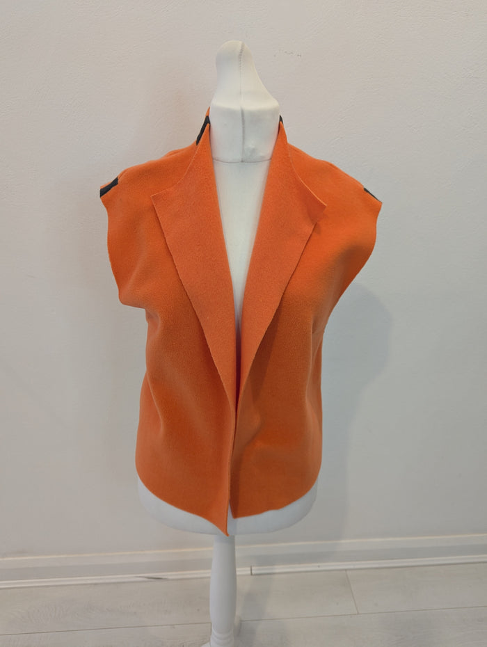 Henriette Steffensen Orange Sleeveless Gilet Size Medium