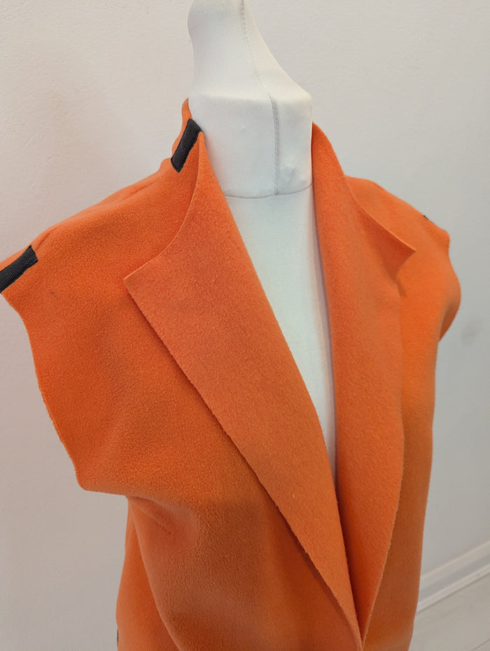 Henriette Steffensen Orange Sleeveless Gilet Size Medium