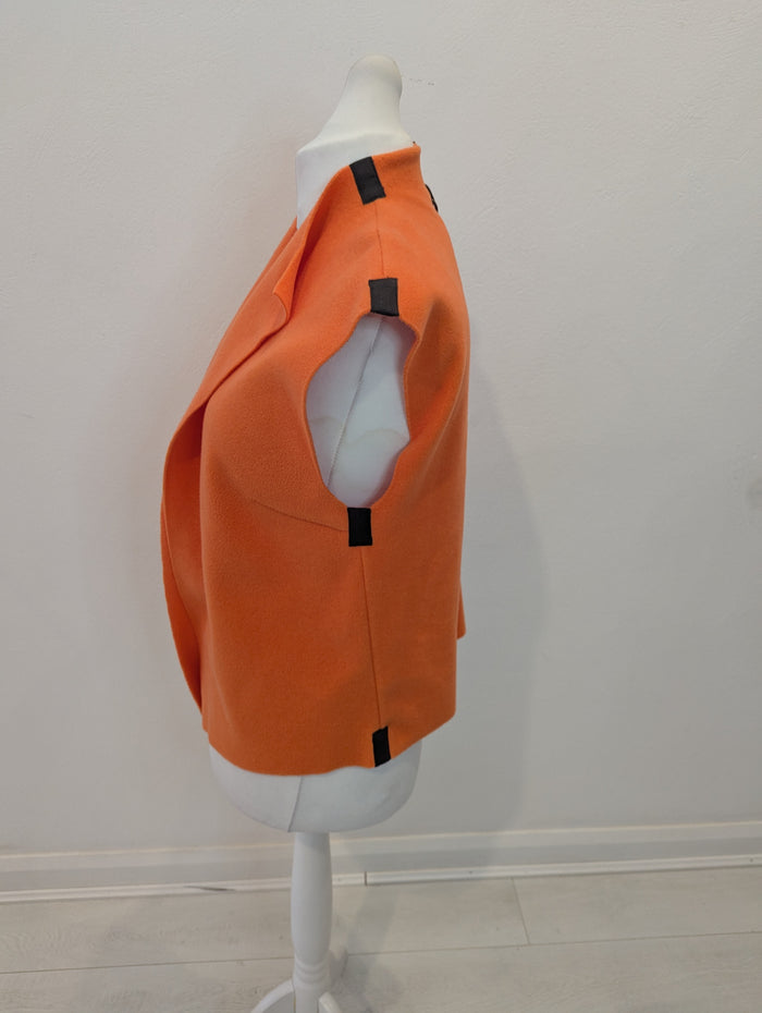 Henriette Steffensen Orange Sleeveless Gilet Size Medium