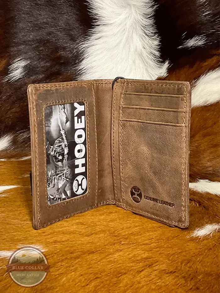 Hooey HFW003-BRBK Liberty Roper Bi-Fold Wallet Money Clip Inside View