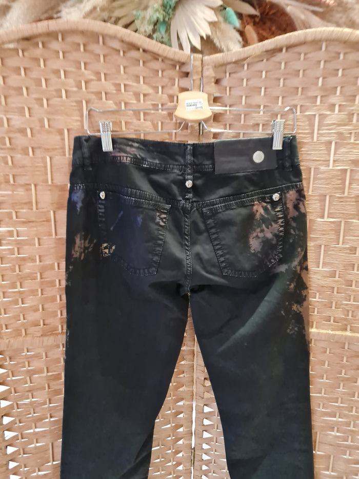 High Use Black Printed Jeans 10