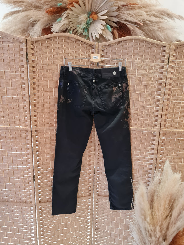 High Use Black Printed Jeans 10