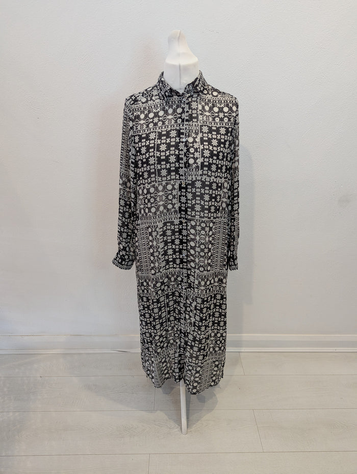 H&M Black Print Dress 10