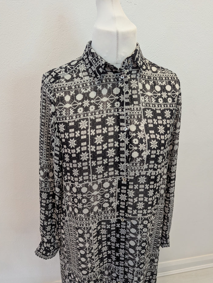 H&M Black Print Dress 10