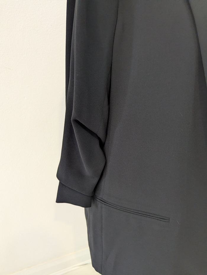 H&M Black Ruched Sleeve Blazer L