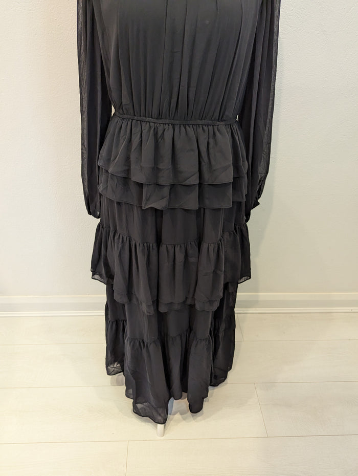 H&M Black Ruffle Dress M NWT