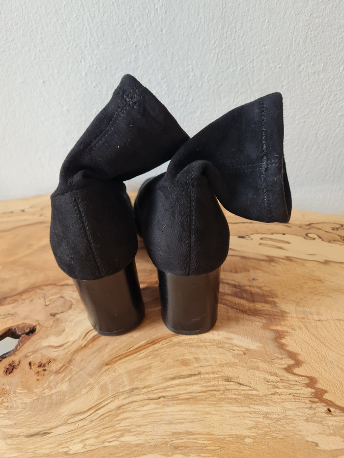 H&M black sock boots 6