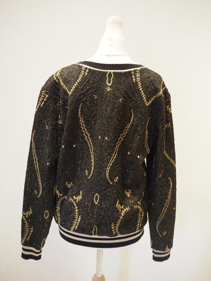 H&M Black Sparkle  Bug Sweater XS