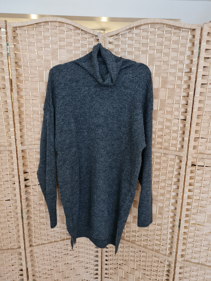 H&M Charcoal Roll Neck Jumper XS