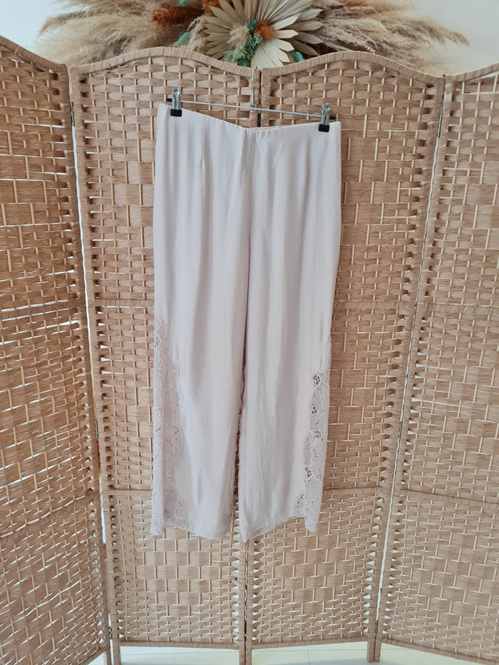 H&M Cream lace trousers 14 RRP £24.99