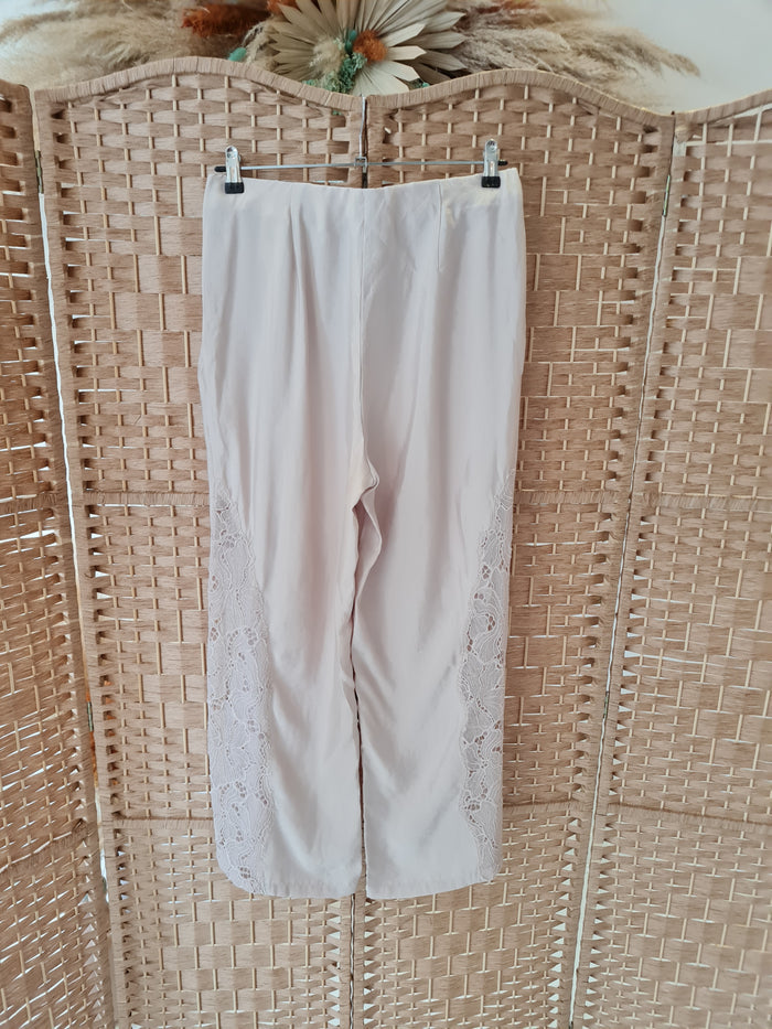 H&M Cream lace trousers 14 RRP £24.99