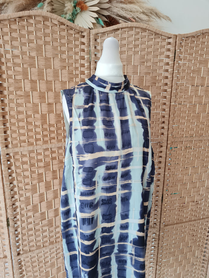 H&M Grey/Green Sleeveless Dress Size 12