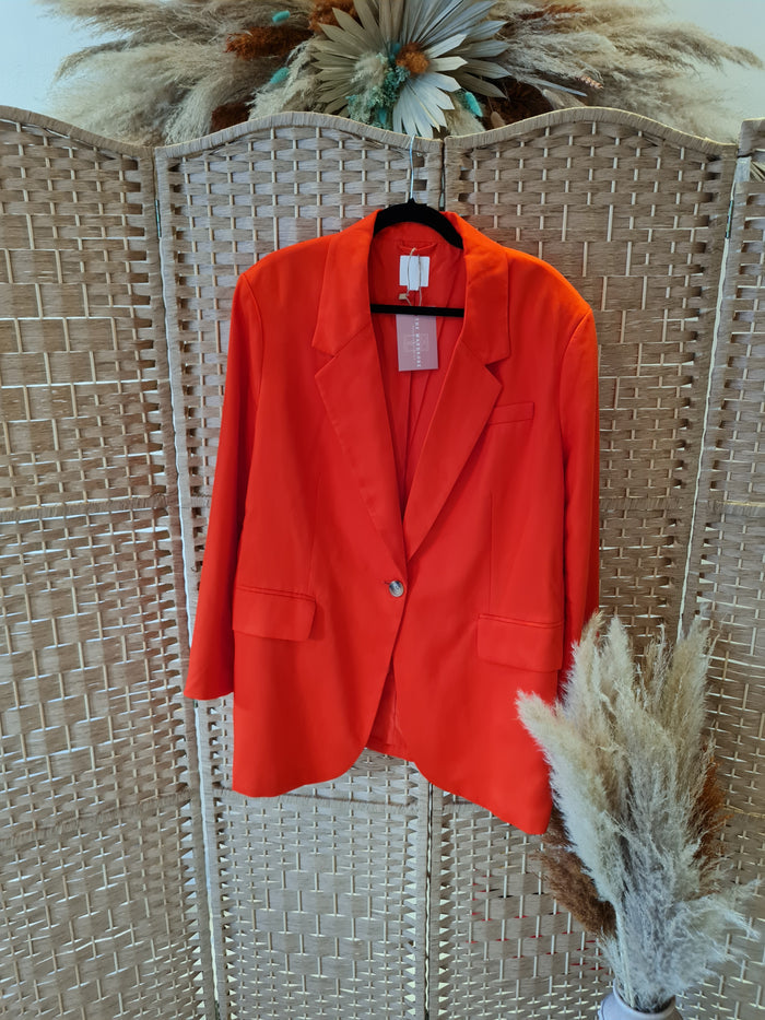 H&M longline orange blazer L