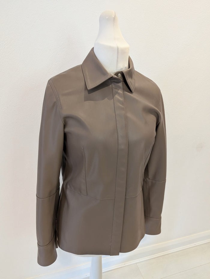 H&M Mocha Pleather Jacket 12