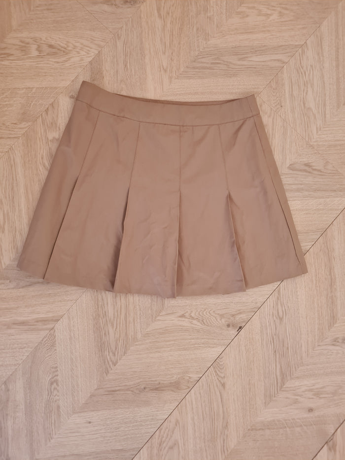 H&M tan pleated skirt 14 NWT