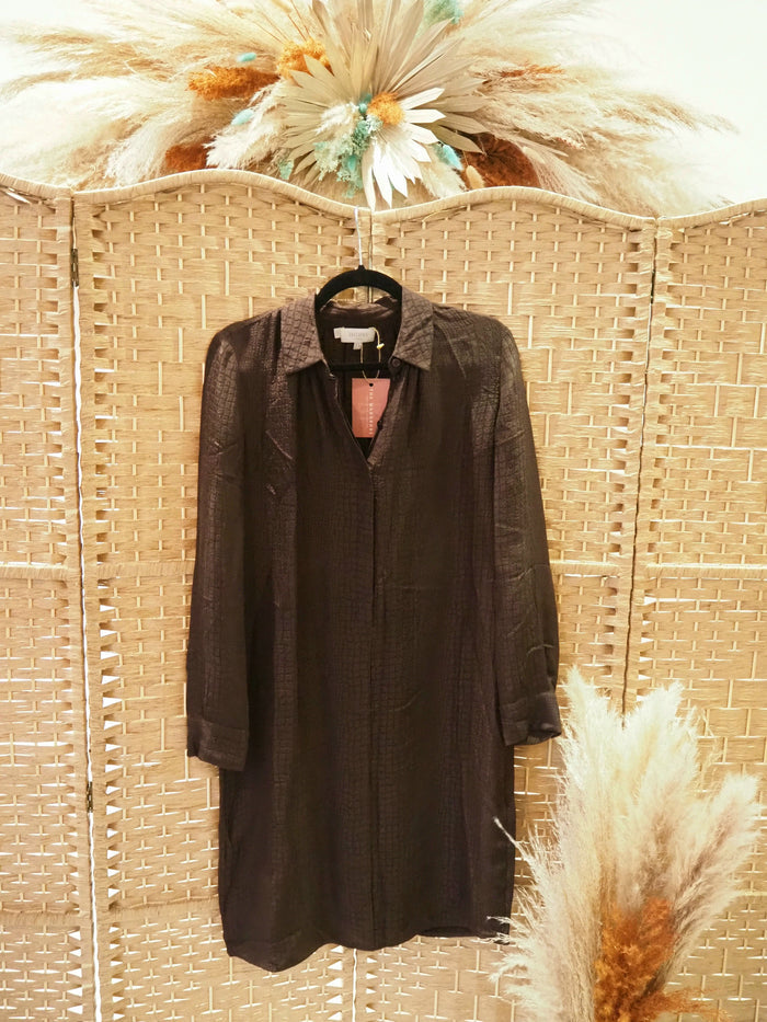 Hobbs Brown Snake shirt Dress Size 8