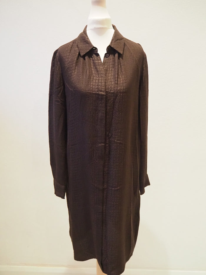 Hobbs Brown Snake shirt Dress Size 8