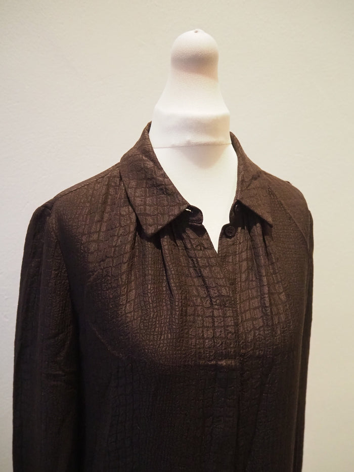Hobbs Brown Snake shirt Dress Size 8