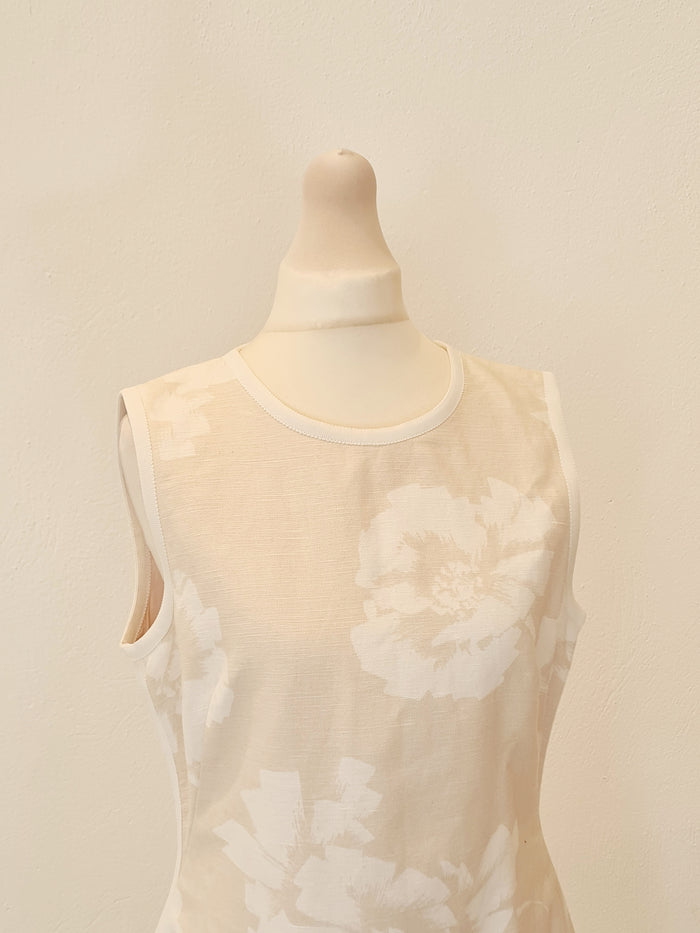 Hobbs Cream Floral Dress Size 10