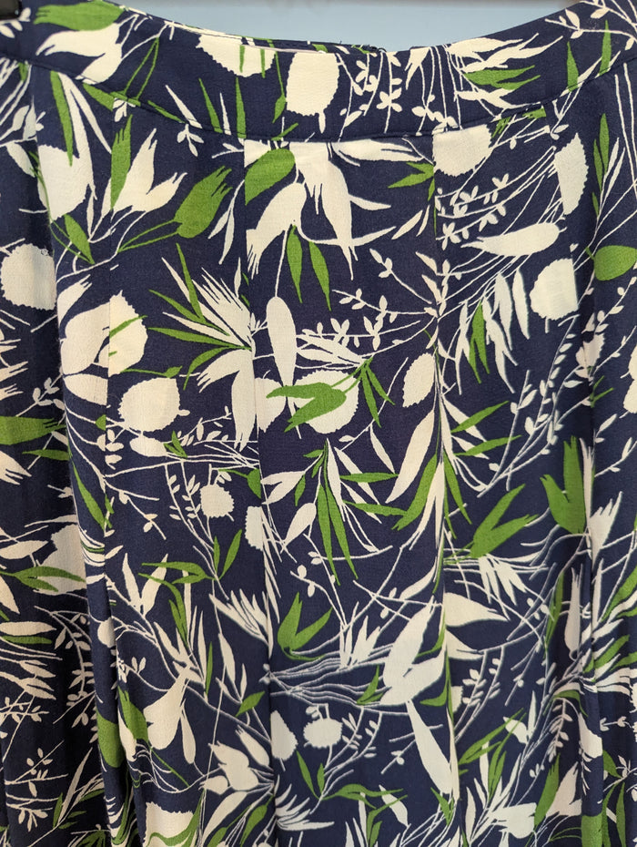 Hobbs green & navy skirt 8