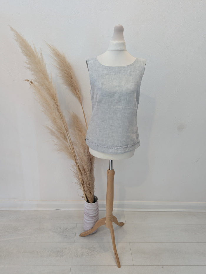 Hobbs Grey Linen Top 8