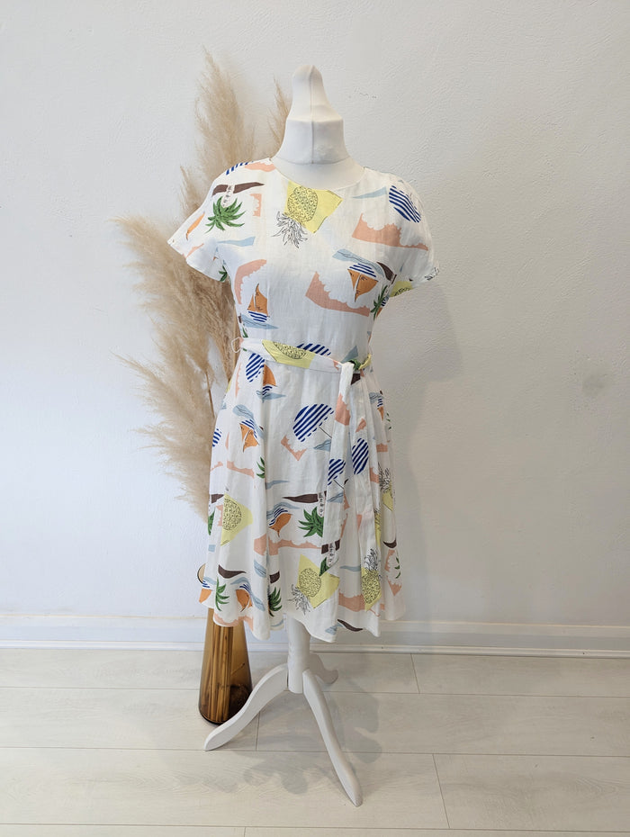 Hobbs Multi Print Dress Size 12