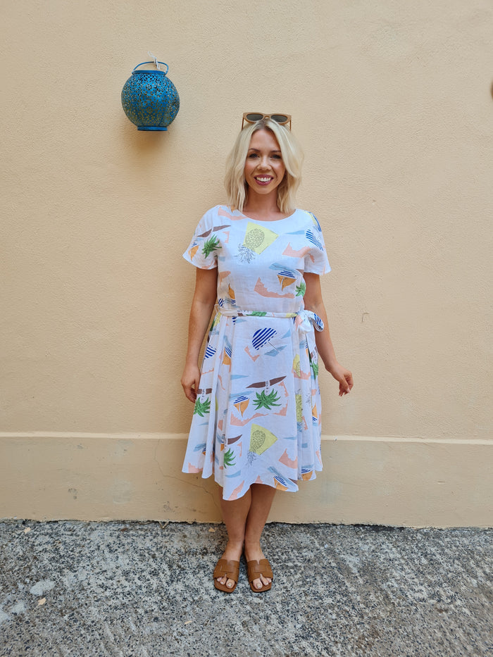 Hobbs Multi Print Dress Size 12