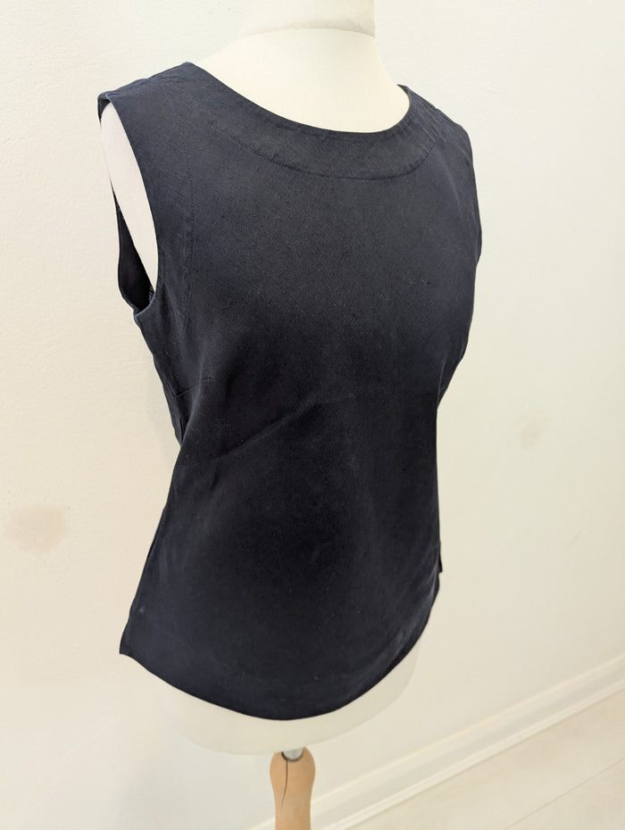 Hobbs Navy Linen Top 8