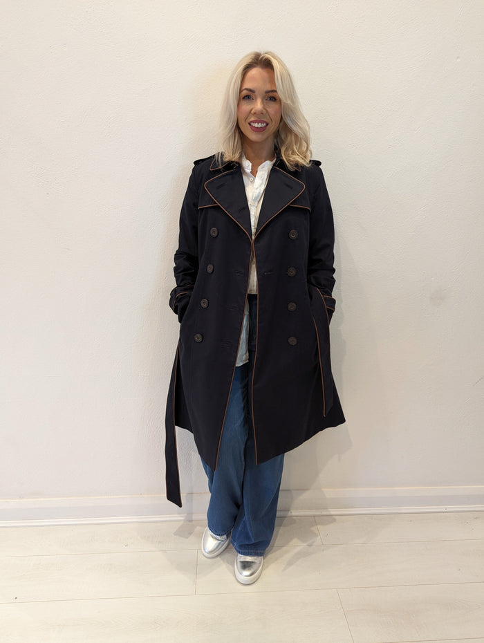 Hobbs Navy Trench Coat 10