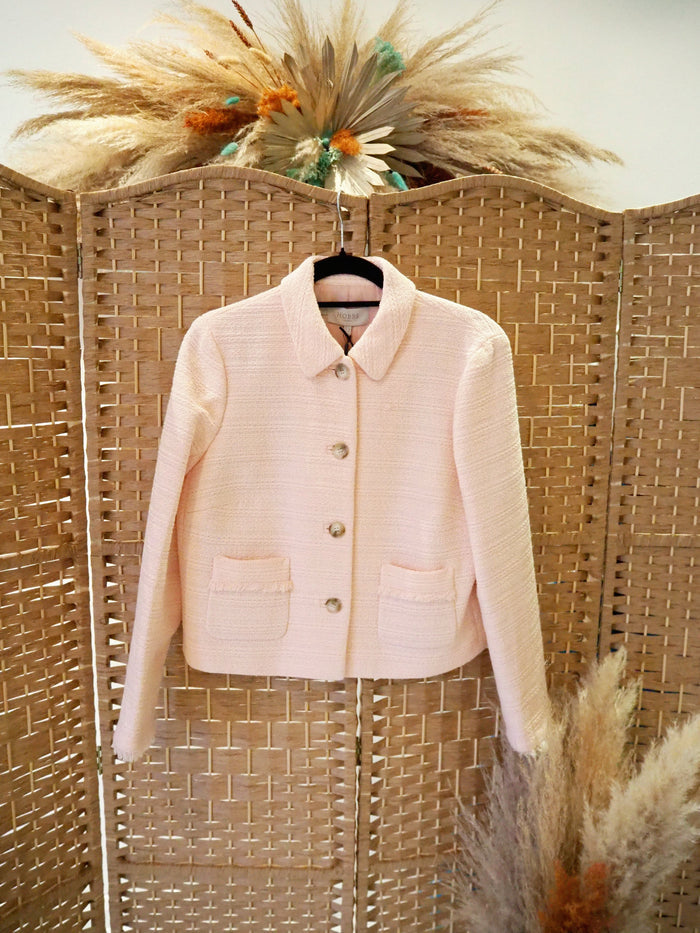 Hobbs Pink Cropped Jacket 12 New RRP £179